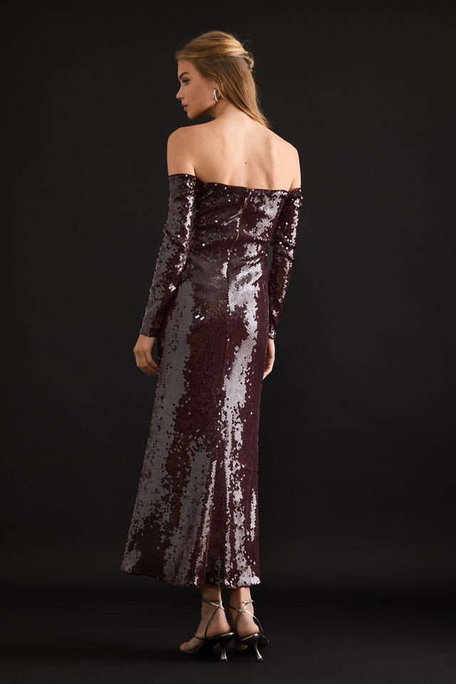 Bardot Emmeline Off-The-Shoulder Sequin Midi Dress #1