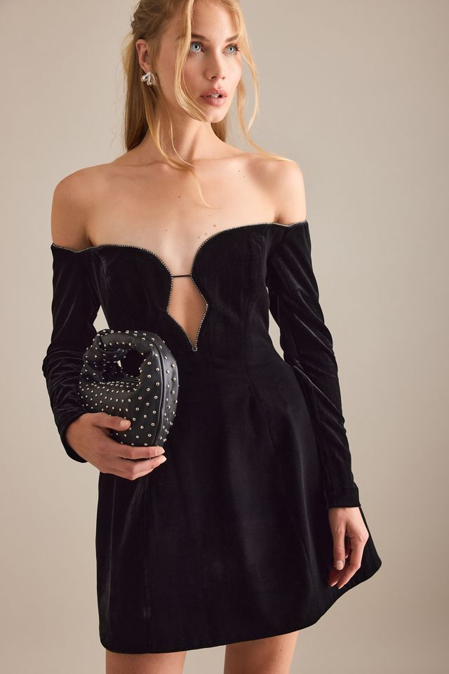 Robe mini en velours Luvia Bardot #3