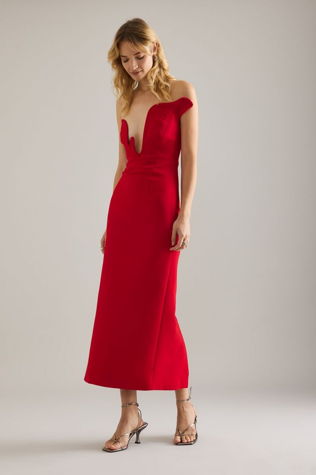 Bardot Rosalyn Trägerloses Plunge Midi Kleid #2