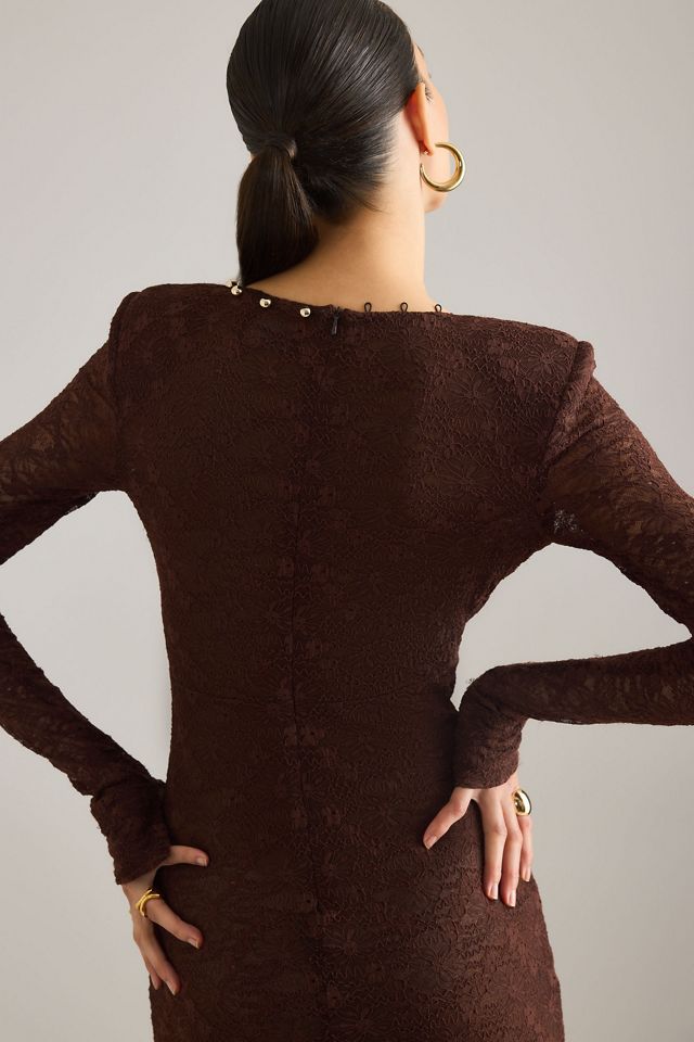 Bardot Zenia Lace Button-Trim Midi Dress #4