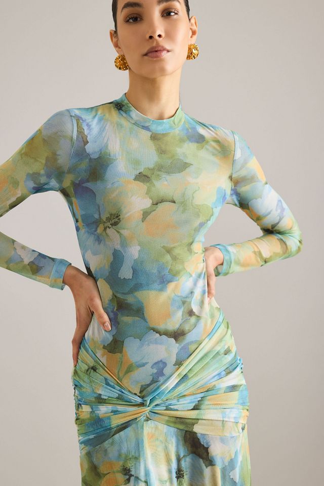 Robe midi en maille florale Lea Bardot #4