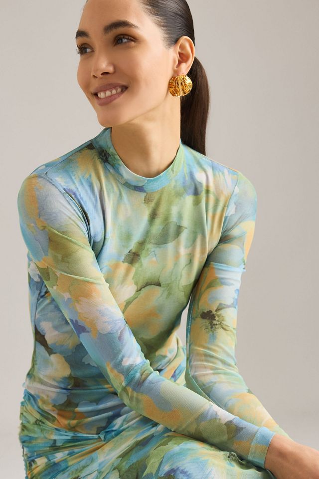 Robe midi en maille florale Lea Bardot #5