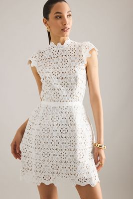 Bardot Rowen High-Neck Lace Mini Dress