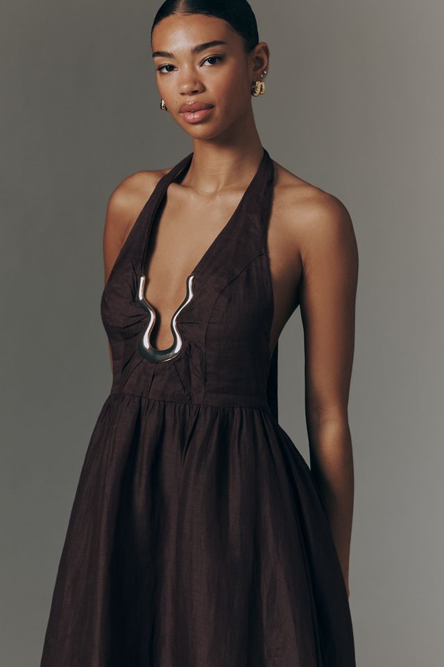 Bardot Cavarly Ramie Halter Maxi Dress