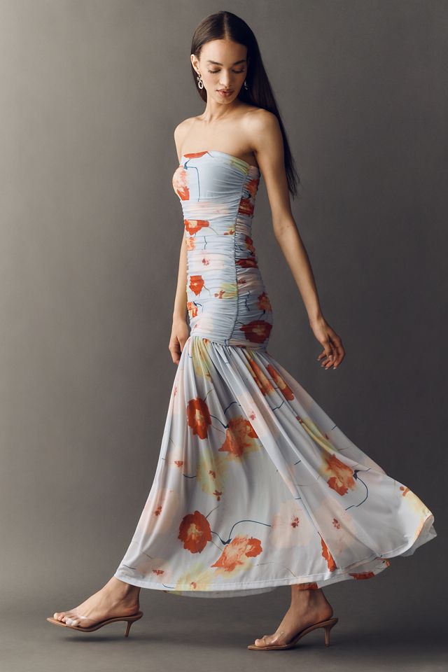Bardot Solana Drop-Waist Strapless Maxi Dress | Anthropologie