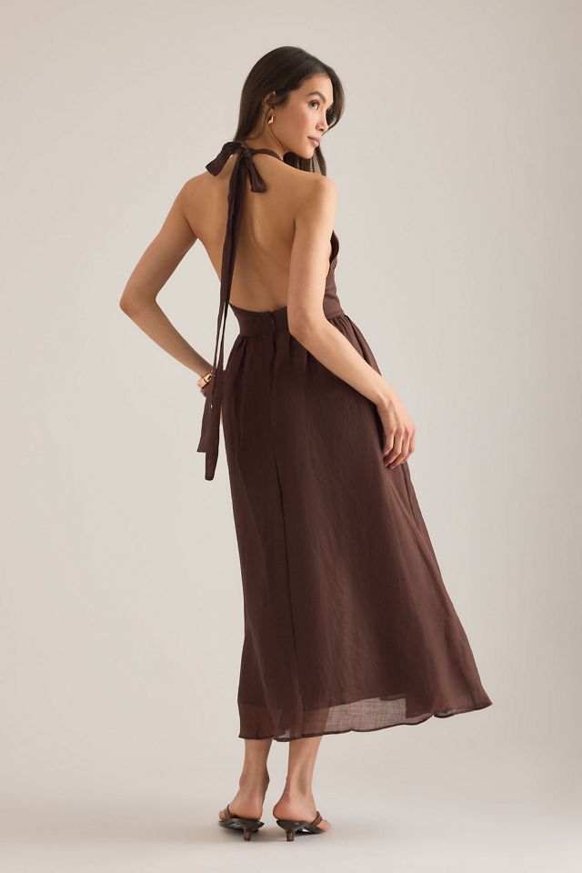 Bardot Cavarly Ramie Halter Midi Dress #1