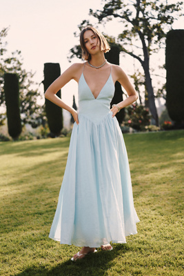 Bardot Arletha Halter Maxi Dress Soft Blue