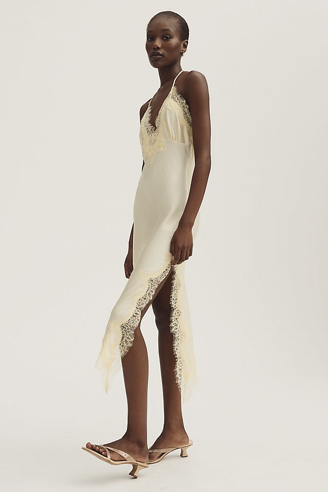 lace trimmed slip dress Madeleine Lace-Trimmed Silk Madeleine S Ideal for special occasions Women's Lace-Trim Slip Mini Dress