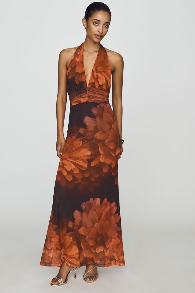 Bardot Elera Mesh Halter Maxi Dress #1