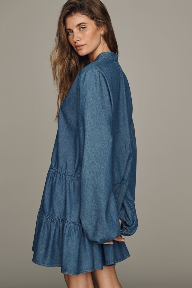 Bardot 100% Cotton Antonia Chambray Mini Dress #3