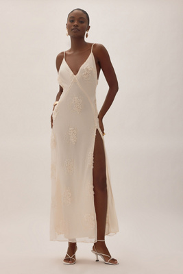 Bardot Romaya V-Neck 3D Floral Maxi Dress