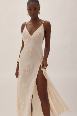 Bardot Romaya V-Neck 3D Floral Maxi Dress