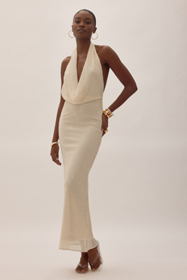 Bardot Nola Sequin Cowl-Neck Maxi Dress