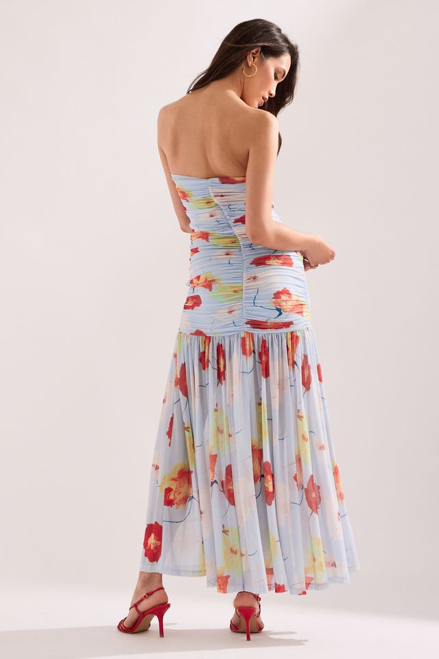 Bardot Solana Strapless Drop-Waist Mesh Maxi Dress #5