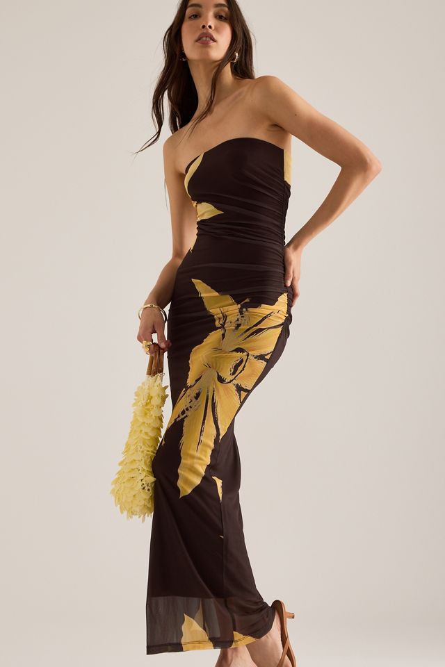 Bardot Ciera Floral Bandeau Mesh Maxi Dress #2