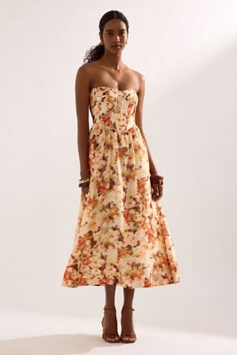 Bardot Lola Strapless Corset Midi Dress