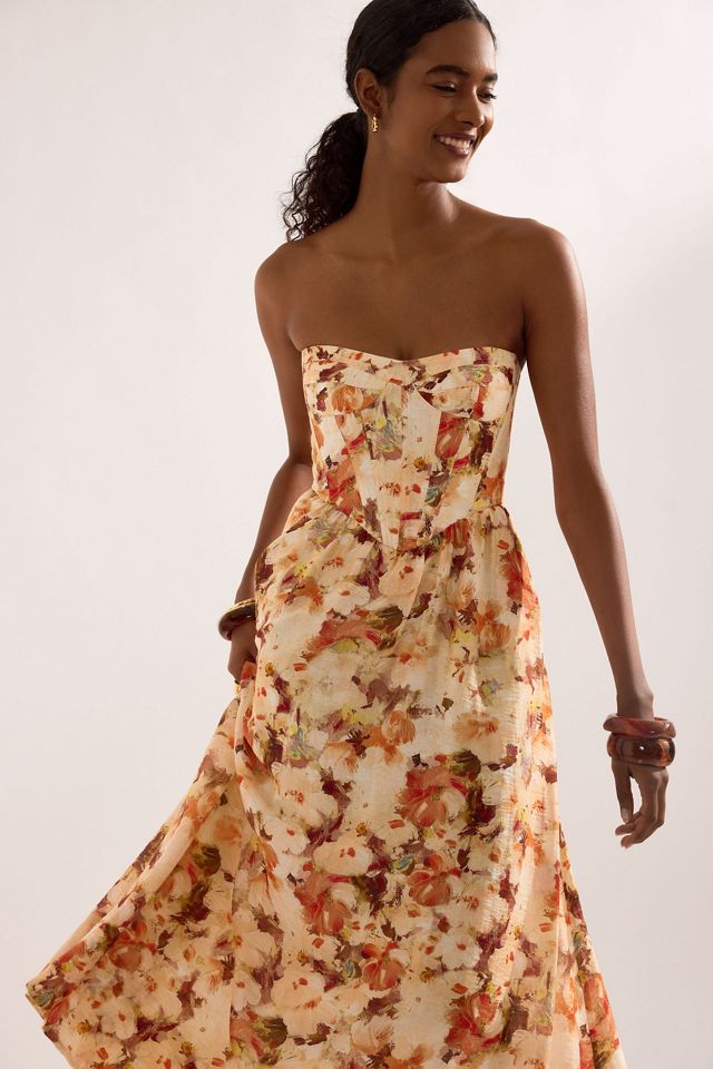 Bardot Lola Strapless Corset Midi Dress #1