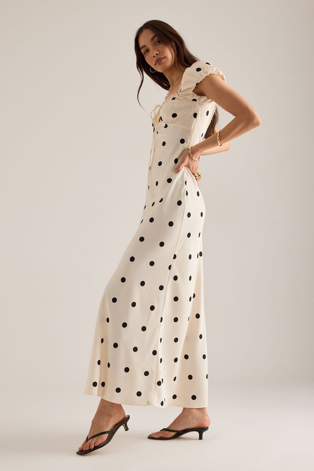 Bardot Stasia Polka Dot Satin Maxi Slip Dress #3