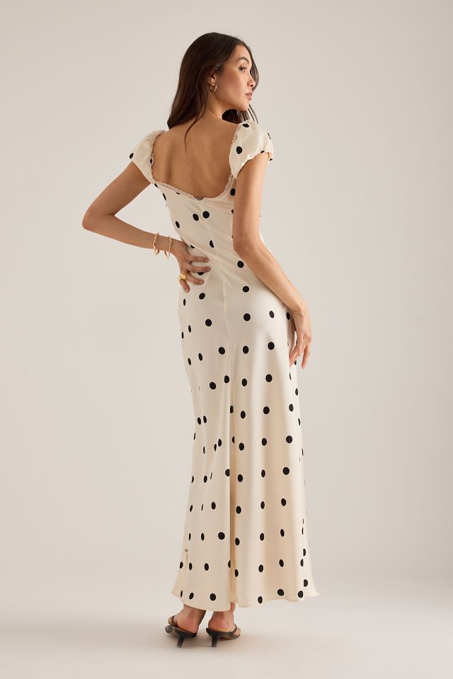 Bardot Stasia Polka Dot Satin Maxi Slip Dress #5