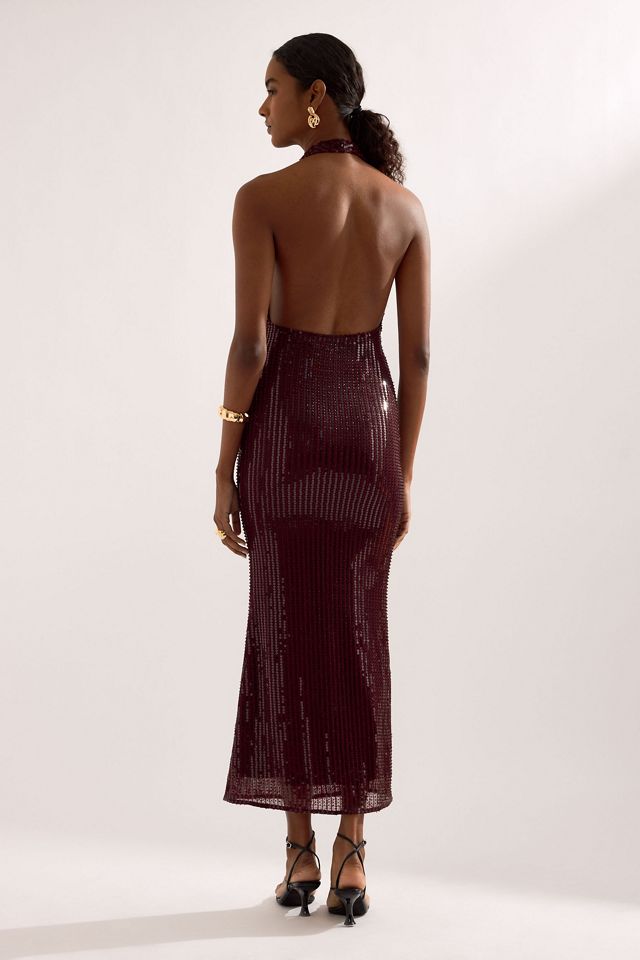 Vestido Maxi con Escote Drapeado y Lentejuelas Nola de Bardot #4