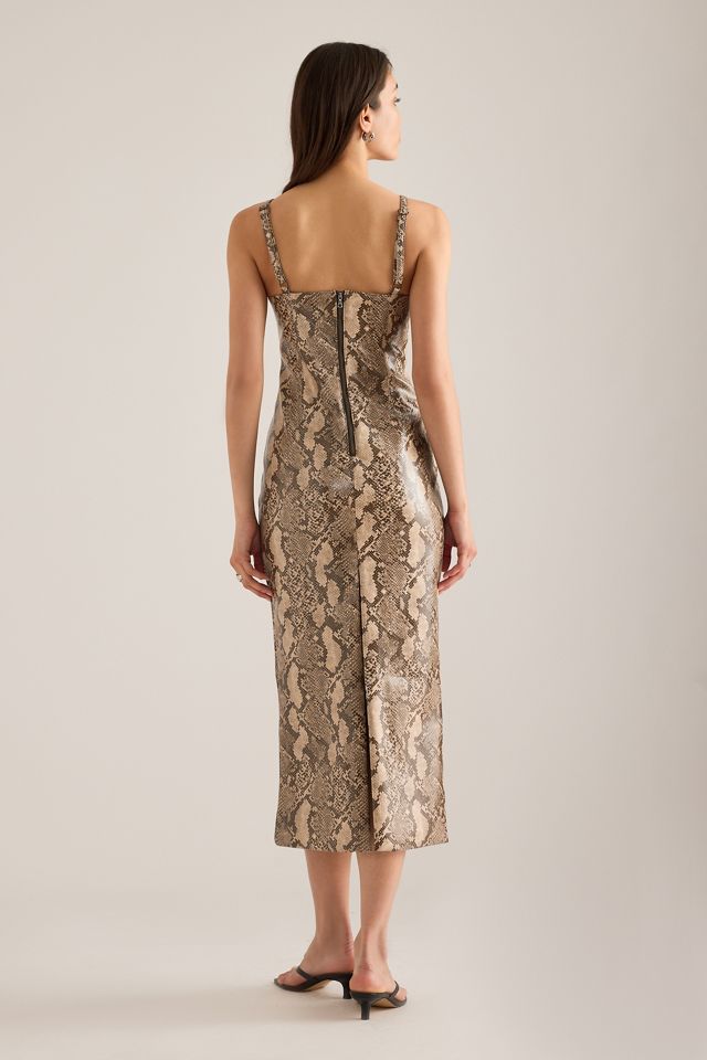 Bardot Estine Faux-Snakeskin Midi Dress #5