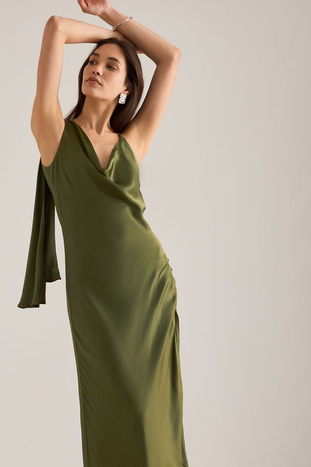 Bardot Anastasia Draped Satin Maxi Dress #4