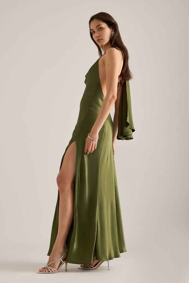 Bardot Anastasia Draped Satin Maxi Dress #1