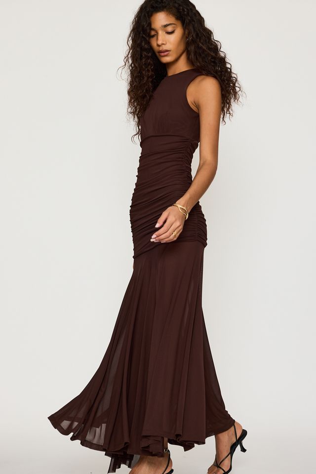 Bardot Alverie Draped Mesh Maxi Dress #1