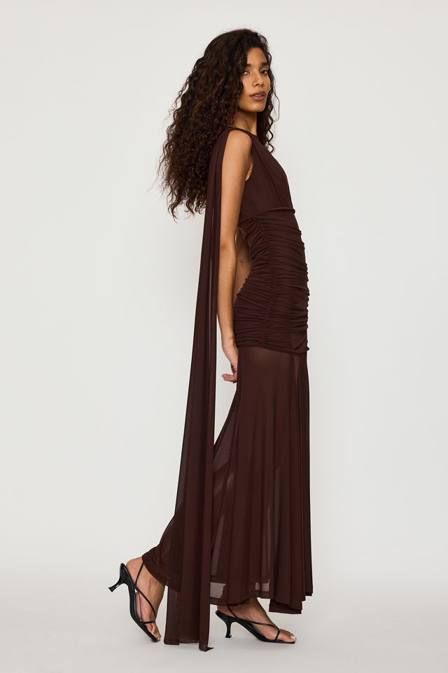 Bardot Alverie Draped Mesh Maxi Dress #3
