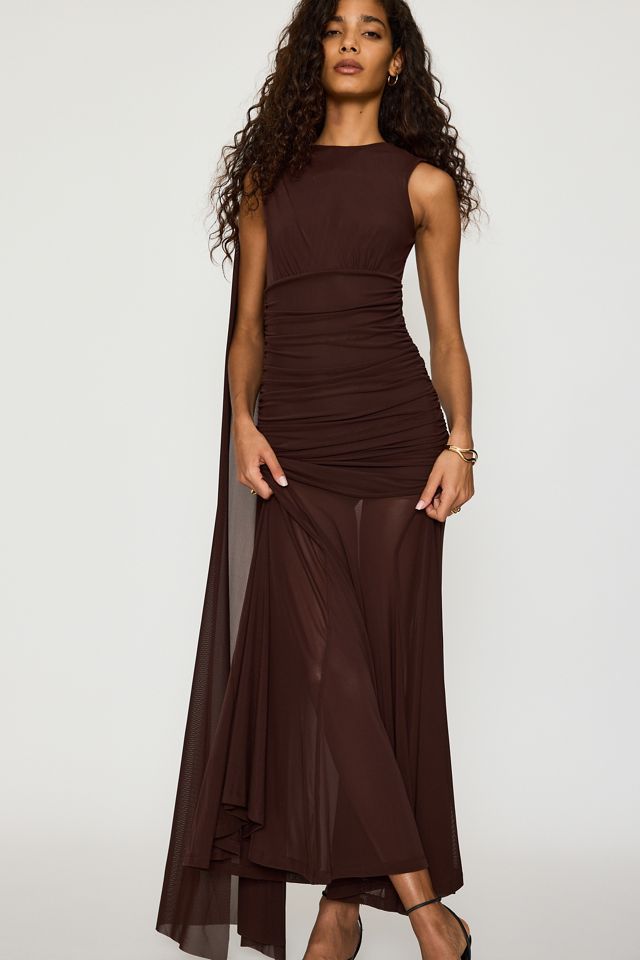 Bardot Alverie Draped Mesh Maxi Dress #4
