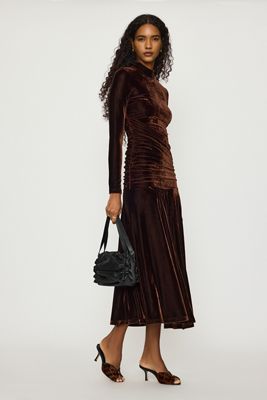 Bardot Korina Velour Long-Sleeve Maxi Dress
