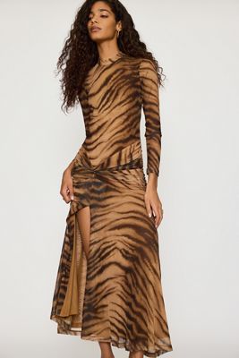 Vestido Maxi de Malla Estampado Lea Bardot
