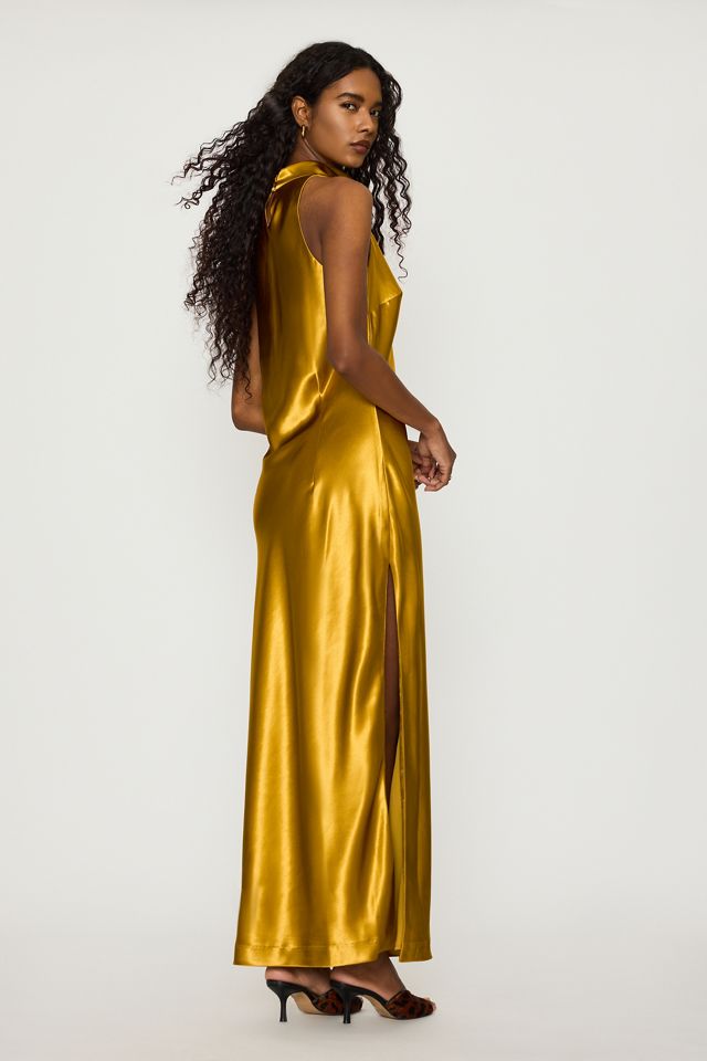 Robe longue en satin à col montant Thea Bardot #2
