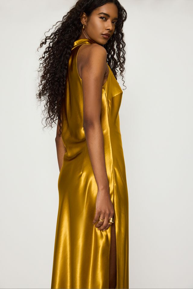 Robe longue en satin à col montant Thea Bardot #4