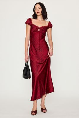 Bardot Stasia Floral Satin Maxi Slip Dress