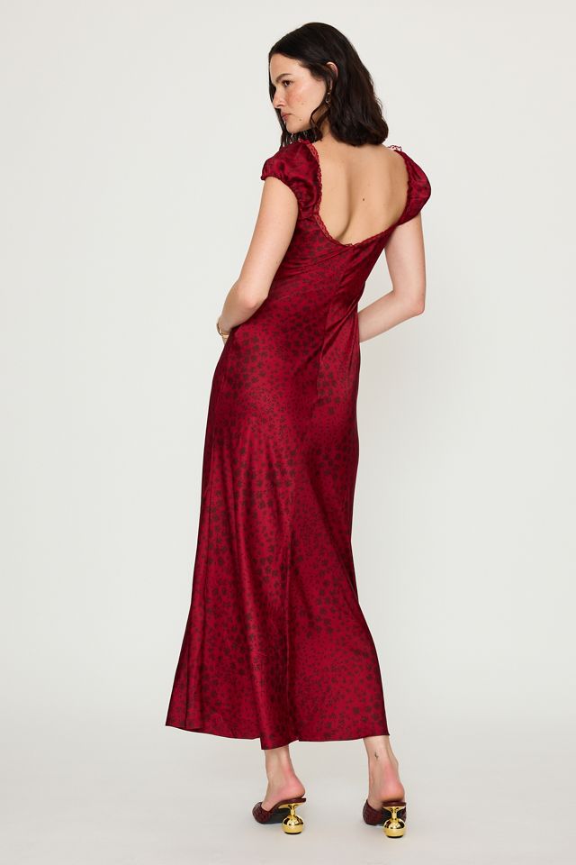 Robe longue à bretelles en satin floral Stasia Bardot #4
