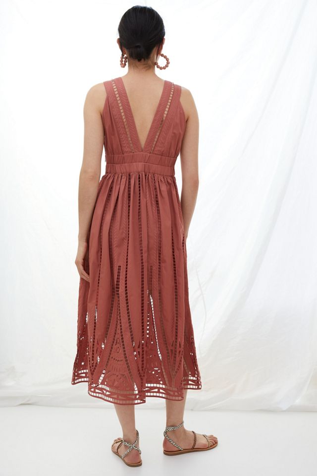 Magali Pascal Embroidered Lace Midi Dress | Anthropologie