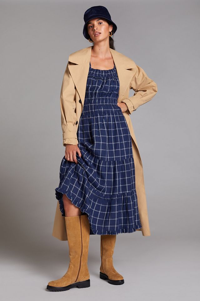 Magali Pascal Ruffled Linen Midi Dress | Anthropologie