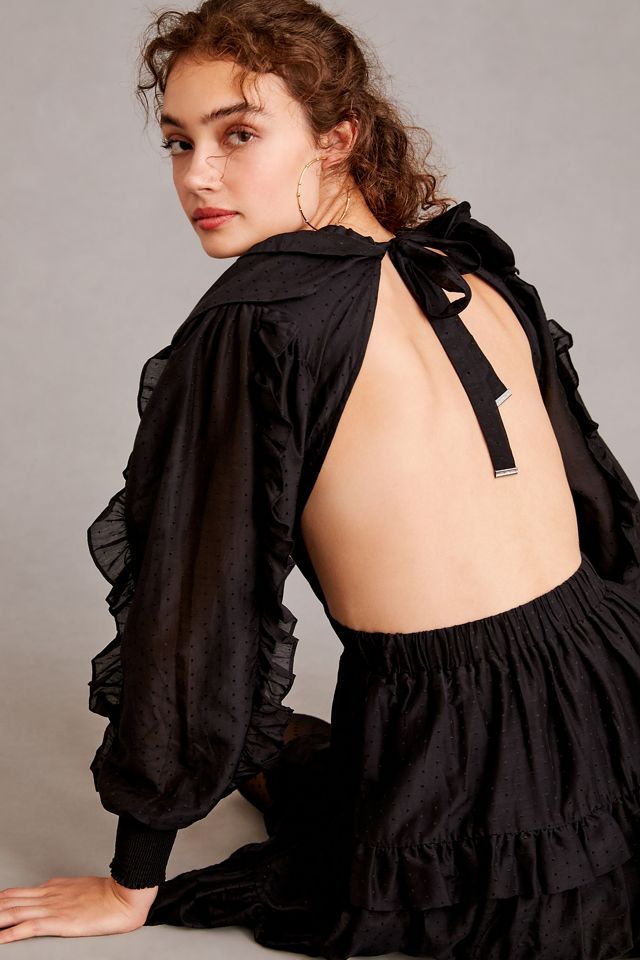 Magali Pascal Ruffled Cutout Dress | Anthropologie