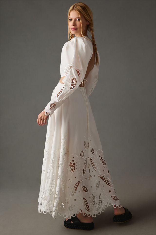 Magali Pascal Long-Sleeve Cutout Dress