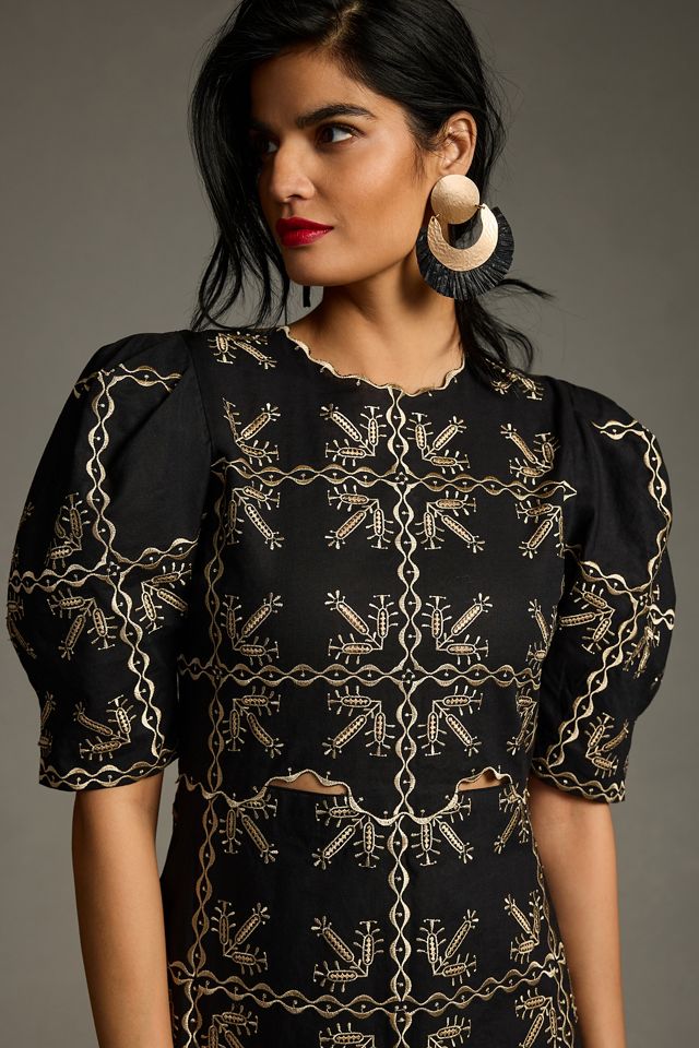 Magali Pascal Nanette Embroidered Cutout Dress #2