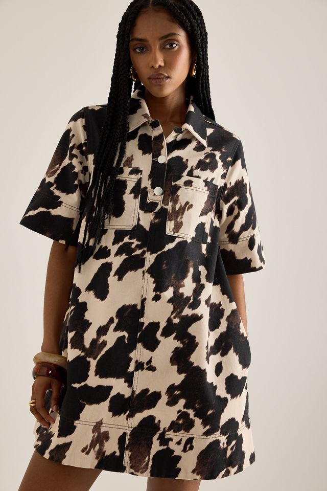 By Anthropologie Cow Print Mini Dress #1