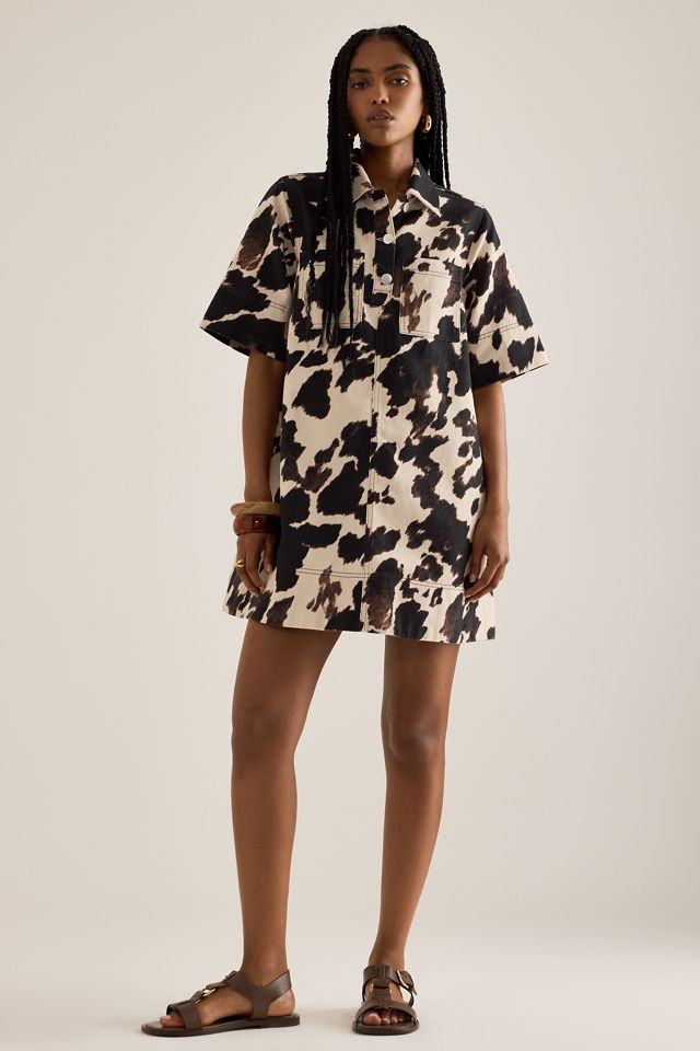 By Anthropologie Cow Print Mini Dress #6