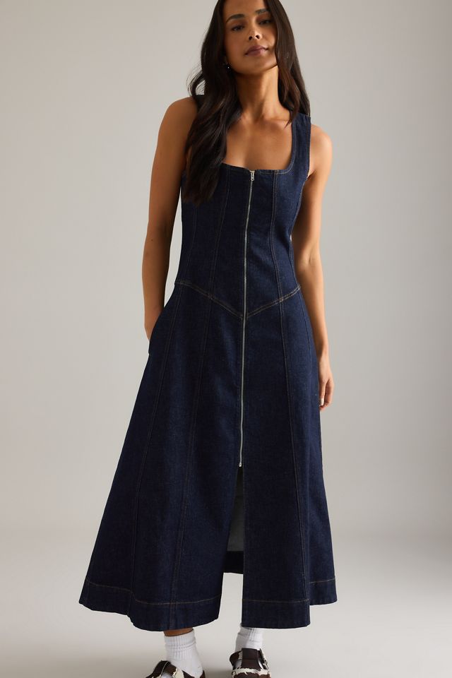 Robe mi-longue en denim zippée Pilcro #2