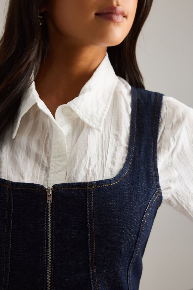 Robe mi-longue en denim zippée Pilcro #4