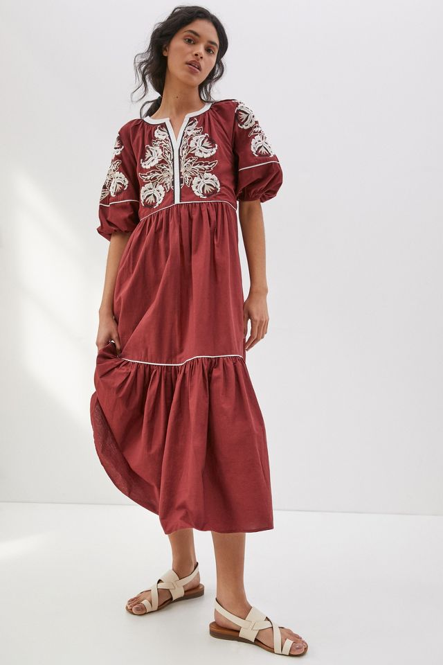 Anthropologie hot sale burgundy dress