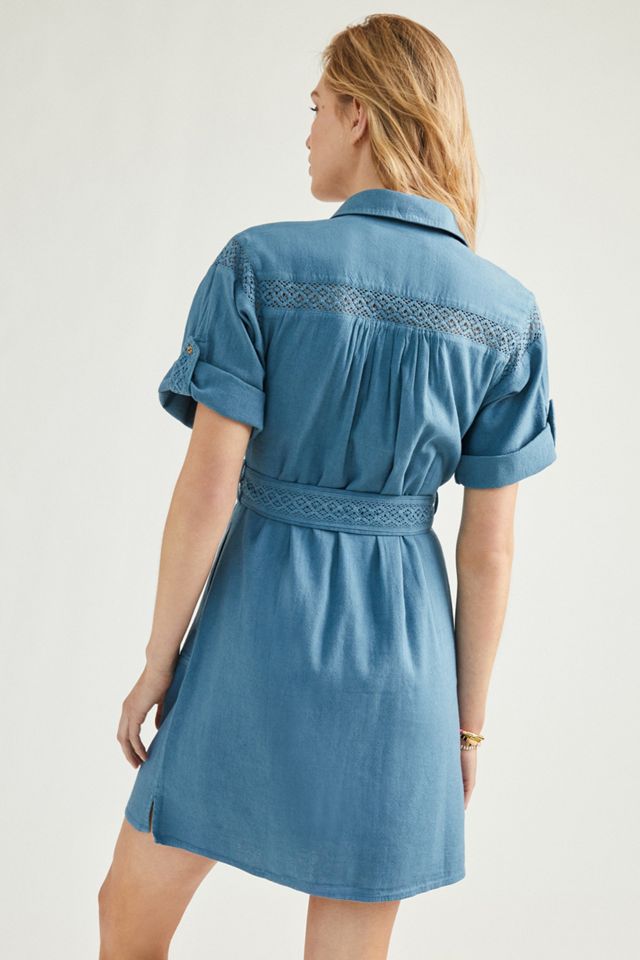 Rilke Lace Mini Shirtdress | Anthropologie