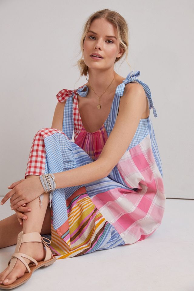 Pilcro Plaid Patchwork Midi Dress | Anthropologie