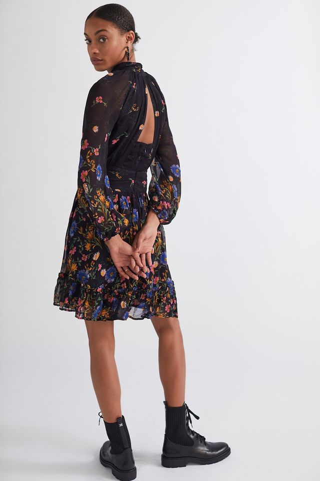 Anthropologie black shop floral dress