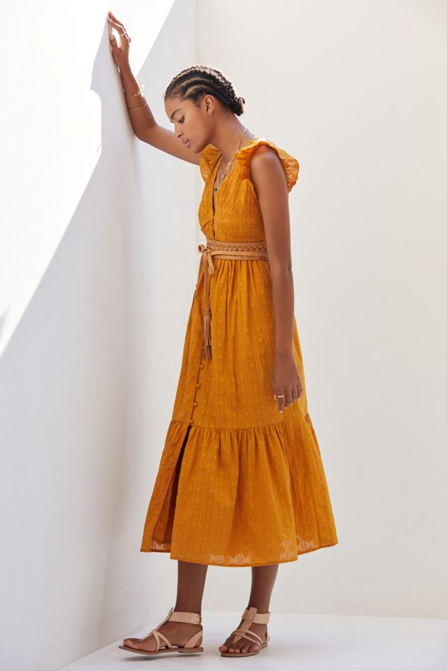 Peregrine Cotton V-Neck Midi Dress #1